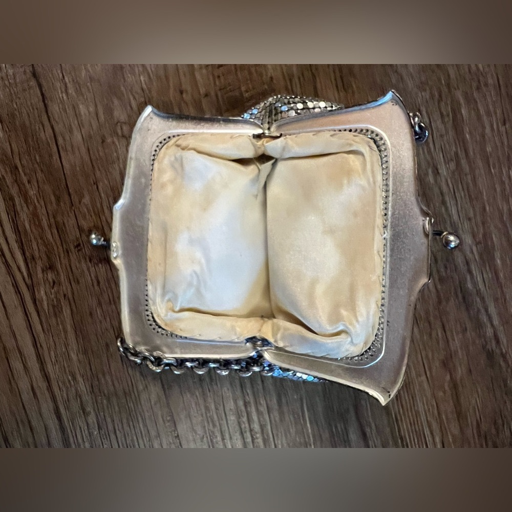 Whiting and Davis Chain Mesh Purse Vintage Silver Small 40’s Castle Core - Picture 4 of 8